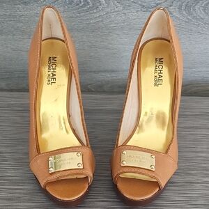 Michael Kors Brown Peep Toe Heels